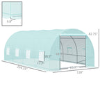 Outsunny 20' x 10' x 7' Walk-in Tunnel Greenhouse Zippered Door Green