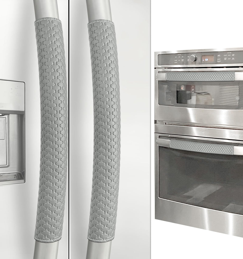 Refrigerator Door Handle Covers, Set of 4, Performance Appliance Handle Covers, Non-Slip Fridge Door Handle Covers, Keep Your Kitchen Clean, Microwave Oven Dishwasher door Handle Protectors(Gray)