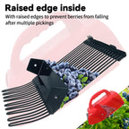 SUGOOE 2 Pack Blueberry Picker with Metallic Comb and Ergonomic Metal Handle, Plastic Scoop for Blueberries Lingonberries Huckleberries (Red)
