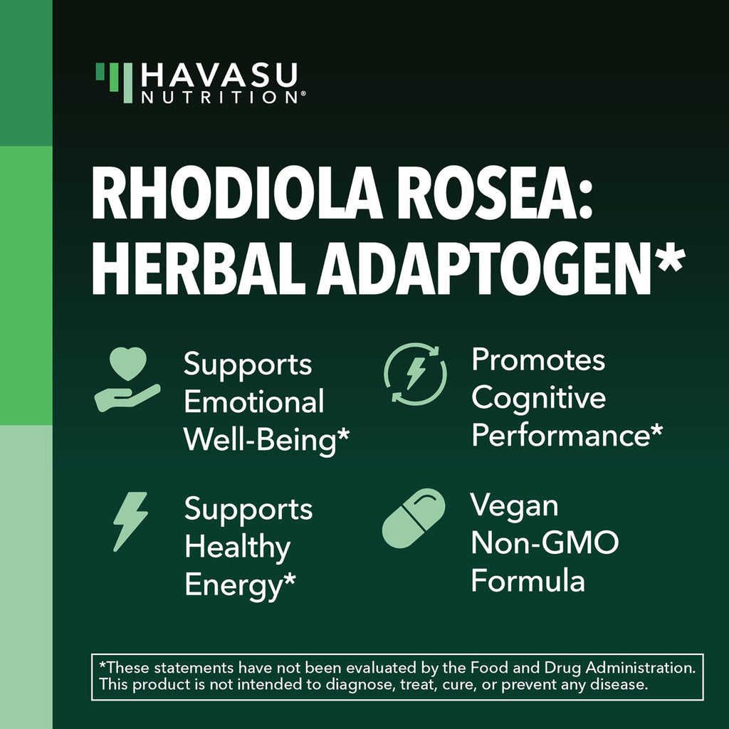 Rhodiola Rosea Capsules, 120 Count, Mental & Physical Performance Support