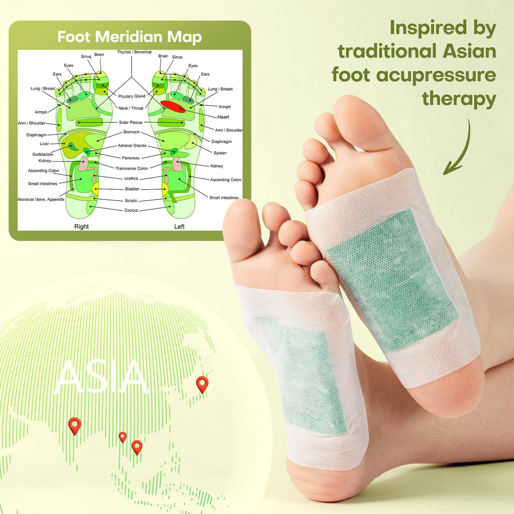 Villsure Deep Cleansing Foot Pads, 50 Pads Bamboo Foot Pads,Use during sleep. It is a good gift for family members