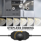 Onforu LED Light Strip,16.4ft Dimmable LED Tape Light, 6000K Daylight White Strip Lighting, 300 LEDs Flexible Vanity Mirror Light, 5M 12V Ribbon Rope Light for Bedroom, Under Cabinet,Kitchen,Christmas