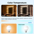 GvvooHome Vanity Light Bulbs for Bathroom, G25 LED Globe Light Bulbs for Makeup Mirror Dressing Room, 60W Equivalent, 5000K Daylight, 800LM, E26 Base, Non-Dimmable, 6-Pack