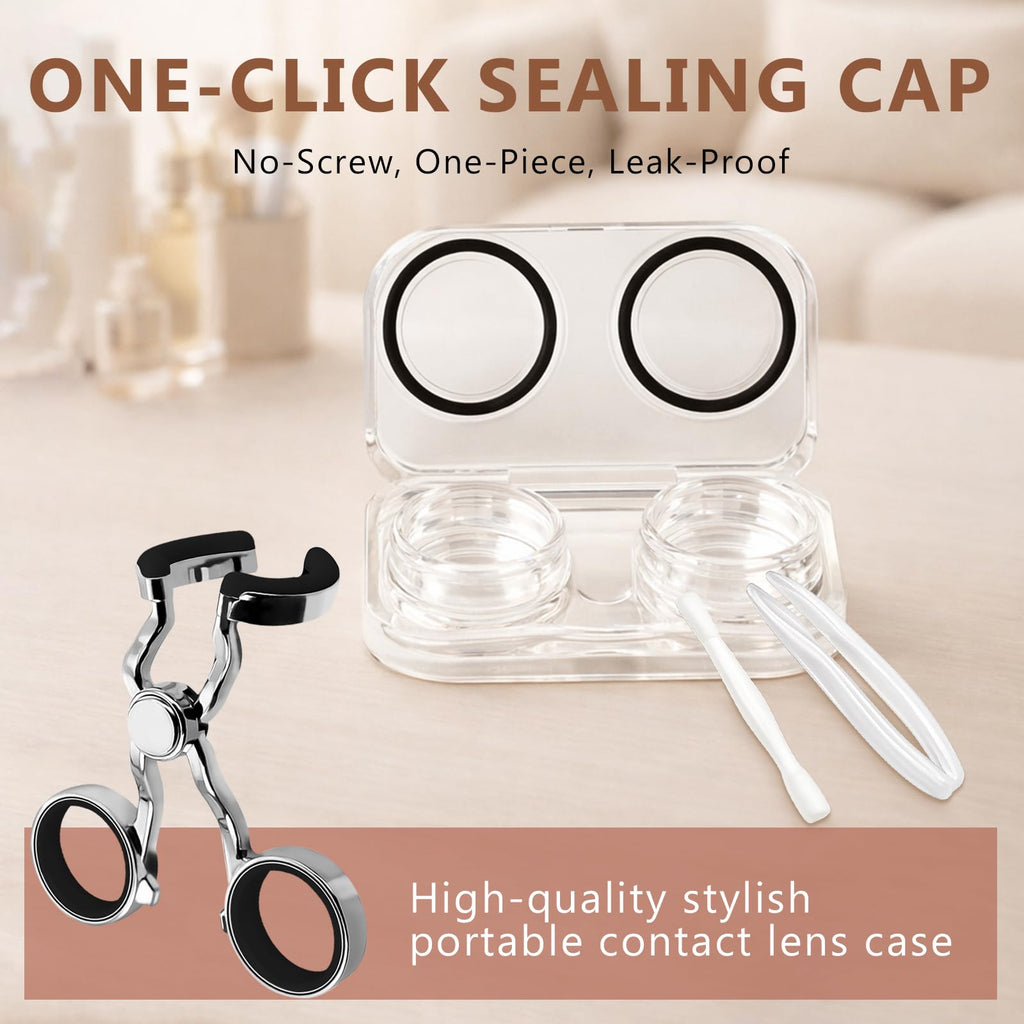 Contact Lens Applicator Tool - Essential Tools Set with Removal Tweezers, Scleral Lens Inserter, Lens Case, Contact Lens Eyelid Wearingtool