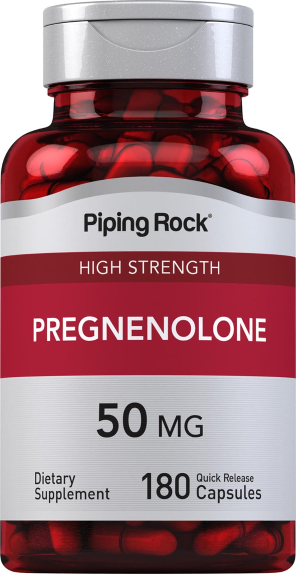 Piping Rock Pregnenolone 50 mg | 180 Capsules | Hormone Support Supplement