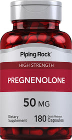 Piping Rock Pregnenolone 50 mg | 180 Capsules | Hormone Support Supplement