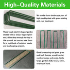 Bakulyor 100Pcs Green Landscape Staples 6 Inch Garden Artificial Turf Stakes Staples, 11 Gauge Lawn Galvanized Ground Fabric Pins for Weed Barrier Sod Decorations Holding Fence and Irrigation Tubing