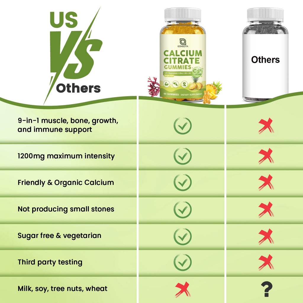 Calcium Citrate 1200mg with Vitamin D3, Calcium Gummies for Women, Calcium Supplements for Bone, Muscle, Immune Support, Sugar Free, Pineapple Flavor - 60 Gummies