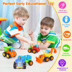 Toddler Toy Car,4PCS Inertia Toy Push and Go Cars,Toys for 2 Year Old Boy