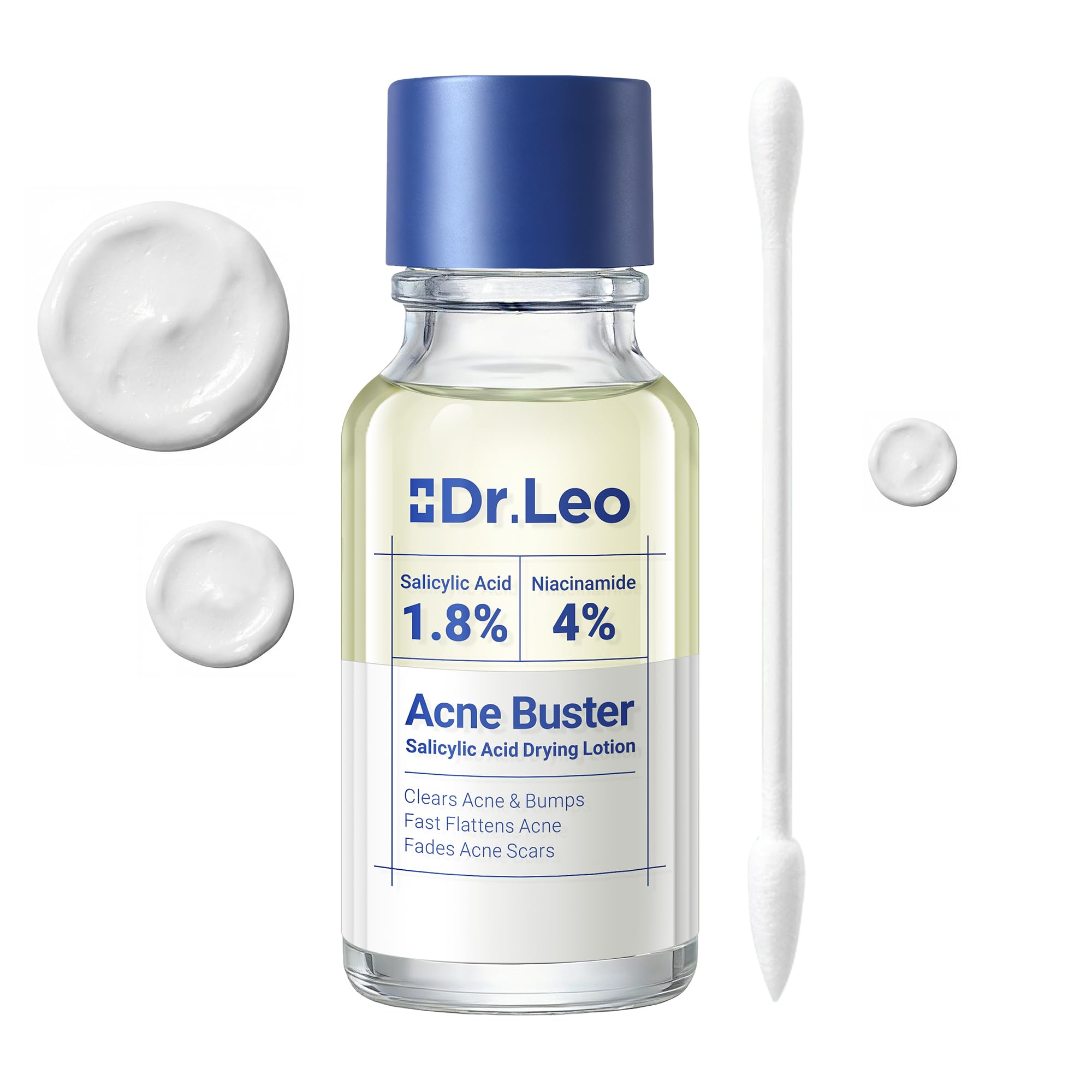 Dr.Leo 1.8% Salicylic Acid Spot Serum, Acne Treatment for Acne-Prone Sensitive Skin | Niacinamide, Fast Pimple Relief, Fades Acne Marks, Overnight & Period Breakouts, 0.34 fl oz (20 ml)