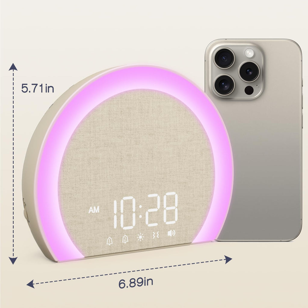 ANJANK Extra Loud Alarm Clock with Wireless Bed Shaker, Vibrating Dual Alarm with Light Wake Up for Heavy Sleepers & Hearing Impaired, 9-Color Night Light, 8 Sounds, 0-100% Dimmer, USB Charger