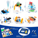 STEM Robotics Kit 6 Set Science Experiments Project Activities Toys for Kids 6-8 8-12 Engineering Building Electronic Motor Robot Kid Craft Boy Girl 5+ 6 7 8 9 10 12 Year Old Gift Summer Outdoor Toy