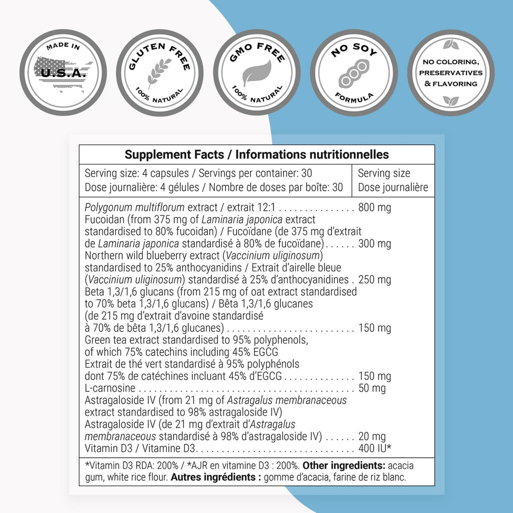 Supersmart - Stem Cells Activator (Advanced Formula) - with Astragaloside, Fuidocan - Natural Stem Cells Supplement | Non-GMO & Gluten Free - 120 Vegetarian Capsules