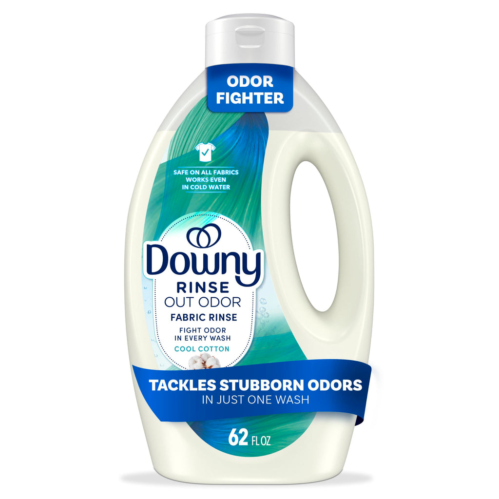 Downy Rinse Laundry Odor Remover, Cool Cotton Scent, 62 fl oz, Fabric Softener and Laundry Odor Removal Rinse, Fights Odors at the source, HE Compatible