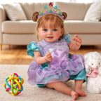 BABESIDE Lifelike Reborn Baby Dolls Dara - 18 Inch Realistic-Newborn Baby Doll Brown Hair Girl Handmade Real Life Toddler Dolls with Clothes and Toy Accessories Gift for Kids Age 3+