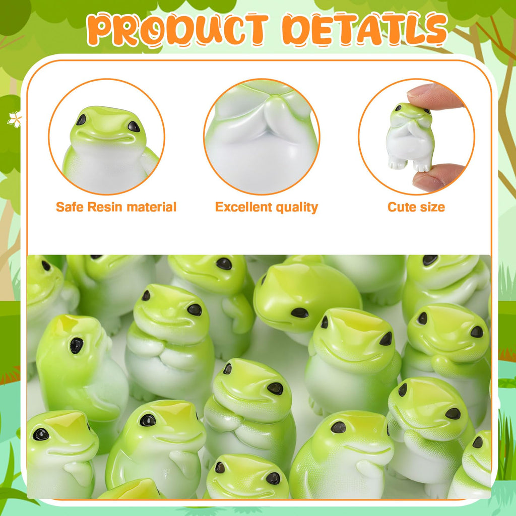Novabright 30 Pcs Mini Resin Frogs, Small Figurines to Hide Bulk