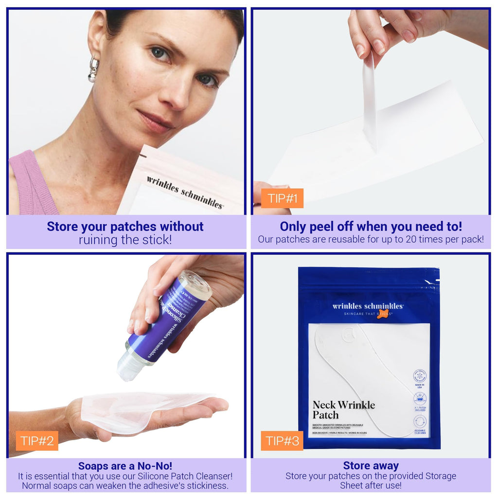 Wrinkles Schminkles Neck Wrinkle Patch - Reusable Silicone Smoothing Pads, Sensitively Formulated Wrinkle Patches. Reduce Wrinkles - Innovative Wrinkle Treatment - Targeting Neck Wrinkles (1 Pack)