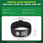 Upgraded Medical Bracelets Men Women with QR Code Medical Alert ID Bracelet
