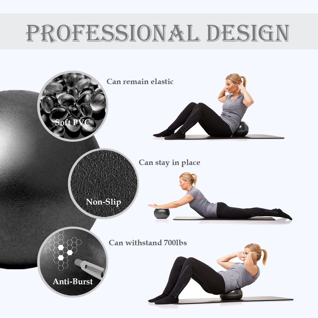Soft Pilates Ball 9 Inch, Ideal Small Exercise Ball Between Knee Squeeze for Physical Therapy Yoga Core Medicine Abs Pt Bouncy, Mini Rubber Fitball Barre Workout Equipment for Women Men Kid Toddler