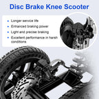 BlessReach All Terrain Foldable Knee Scooter Walker - Economical Knee Walker for Foot Injuries, Compact Crutches Alternative - Black