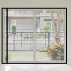 wohomzy Magnetic Screen Door Fits Door Size 68" x 80", Screen Size 70" x 81", Reversible Left Right Side Opening,Top Middle Anti-Tearing Mesh Net Curtain with Magnet,Black
