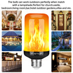 Y- STOP Upgraded Flame Light Bulbs, 4 Modes Flickering Light Bulb with Upside Down Effect, E26 Base Flame Bulb for Halloween Lights, Christmas Decorations Outdoor Indoor, Party Decor (4 Pack)