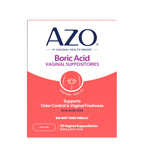 AZO® Boric Acid Vaginal Suppositories for Women, Helps Support Odor Control with Clinically Studied Boric Acid, Non-GMO, 30 Count