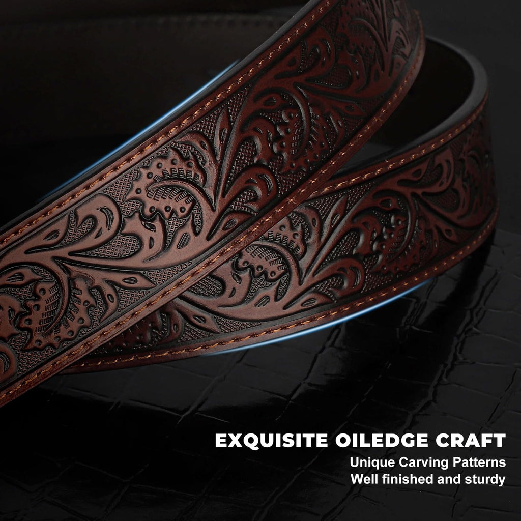BELTROAD Western Leather Buckle Belt for Men Women Cowgirl Cowboy Belt Gift