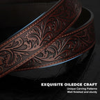 BELTROAD Western Leather Buckle Belt for Men Women Cowgirl Cowboy Belt Gift