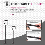 LIXIANG Walking Cane 3 in1 - Adjustable Lightweight Walking Sticks from 29-37 Inches,Balancing Mobility Aid for Men and Women
