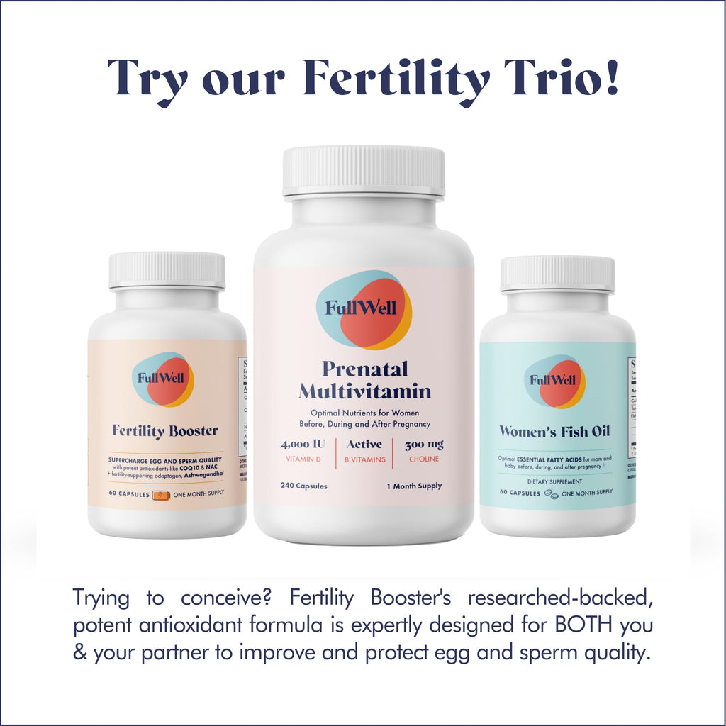 FullWell Fertility Booster - Conception Support for Men & Women - Supports Egg & Sperm Quality - Reproductive Health - CoQ10, Ashwagandha, NAC & ALA - 60 Count (30 Servings)