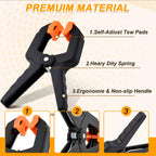 50 Pack Spring Clamps, Heavy Duty Plastic Woodworking Clamps & Multi-Use Hanging Clips for Balloon Arch Clips, Tarp Clips & Backdrop Holder, Durable Hand Tool Kit, 2 Colors