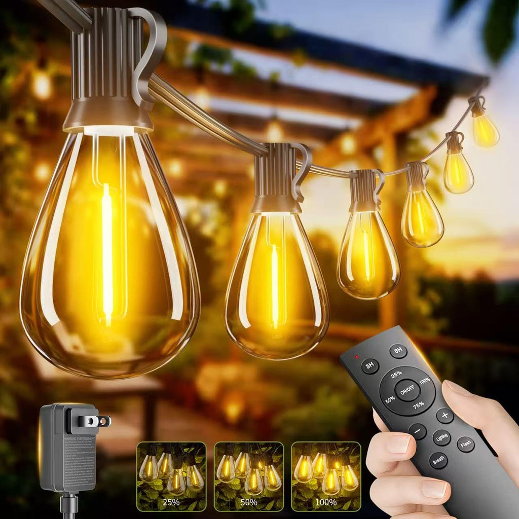 Sikitul 150FT LED Outdoor String Lights with Remote, One Continuous Strand Patio Lights with 55+2 Shatterproof S11 Bulbs, Dimmable 2700K Warm White, Timer & 3 Modes, Low Voltage for Backyard Garden