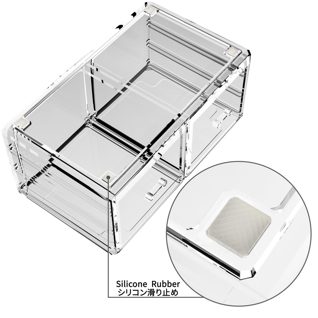 Readaeer Makeup Cosmetic Organizer Storage Drawers Display Boxes Case with 12 Drawers(Clear)