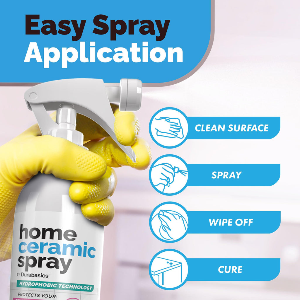 2 Pack [12 Oz] Home Ceramic Coating Spray Kit - Shine, Seal & Protect Kitchen & Bath Surfaces - High Shine - Repels Stains & Grime Effortlessly - Use on Stainless Steel, Sinks, Countertops, Glass