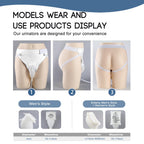 YOOGUSTO Wearable Urinal Bag with Reusable Silicone Urine Catheter Bag (2000ml & 1000ml), Portable External Urine Collector Bag for Elderly Men White