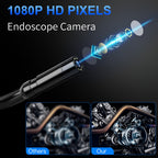 Endoscope Camera with Light - 4.3" LCD Screen Inspection Cameras,IP67 Waterproof Borescope with 8 Adjustable LED Lights,HD 1080P Endoscope Camera 16.5ft Semi-Rigid Cord,gifts for men tools and gadgets