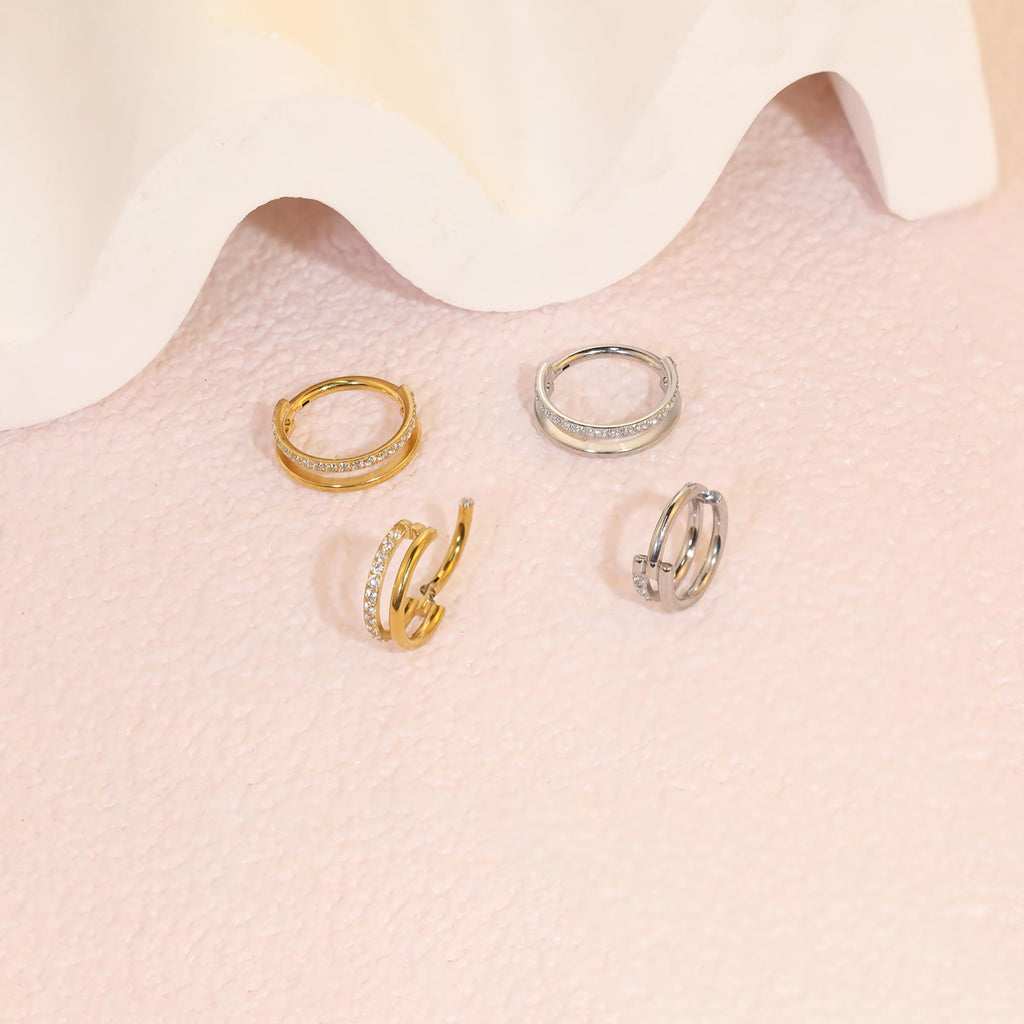 Qyalie Cartilage Helix Conch Piercing Jewelry Gold Hoop Women Earrings