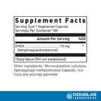 Douglas Laboratories DHEA 10 mg Capsules - Micronized - Supports Hormone Balance, Immunity, Brain, Bone Health & Metabolism* - Non-GMO - 100 Vegetarian Capsules