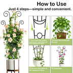 32.6in Trellis for Climbing Plants Outdoor/Indoor, 2 Pack Expandable Rustproof Metal Garden Plant Trellis for Potted Plants, Tall Heavy-Duty Houseplant Support for Monstera, Pothos, Ivy, Hoya
