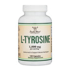 L-Tyrosine 1,000mg per Serving, 120 Veggie Capsules (L Tyrosine Supplement for Memory, Attention, and Focus) Amino Acid, Vegan Safe, Non-GMO by Double Wood (Pack of 2)