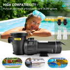 VEVOR Swimming Pool Pump, 1.5 HP 115 V, 1100 W Single Speed Pumps for Above Ground Pool w/Strainer Basket, 5280 GPH Max. Flow, Certification of ETL for Security