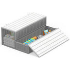 CAMMOO Hot Tub Steps - Double-Decker Large Storage & Snap-Together Assembly, Fully Sealed Spa Steps with Non-Slip Wider Step, Hot Tub Stairs, Outdoor/Indoor, Grey-White