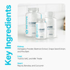 Revive MD Supplement Bundle for Heart, Kidney & Liver Health – Daily Organ Support with Natural Ingredients – Vegan, Gluten-Free & Soy-Free Supplements for Men & Women – 45 Servings + 30 Servings (x2)