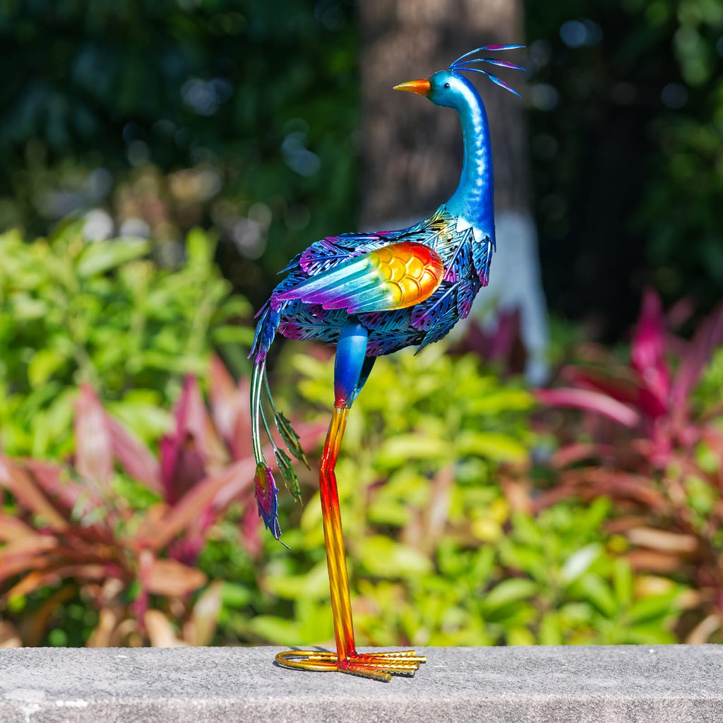 dreamskip Metal Peacock Garden Decor Outdoor Statue, Peacock Yard Art Sculptures Outside Decoration for Home Patio Lawn Backyard, Gift for Women Moms Grandma