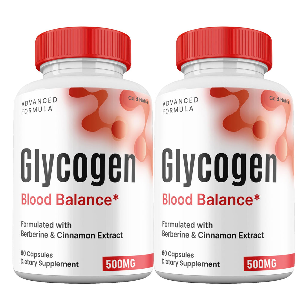Gold Nutra Glycogen Capsules Blood Balance, Premium All Natural Ingredients, Official Maximum Strength Pills Glycogen Blood Supplement Vitamins (2 Pack)