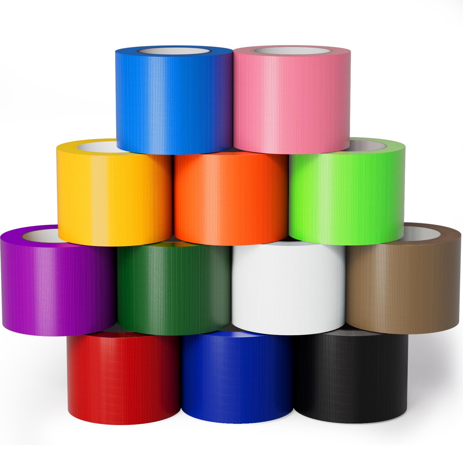 SWRT 12 Pack Rainbow Colored Duct Tape 2" x10YD Waterproof No Residue
