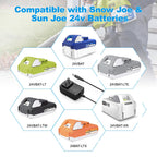 Quick Charge for Snow Joe & Sun Joe 24V Battery, 24VCHRG-QC iON+ Charger for iBAT24 & 24VBAT Series Batteries, iBAT24-LT, iBAT24-XR, 24VBAT-LTE, 24VBAT-XR AC Adapter