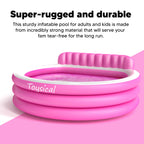 Toysical Round Lounge Inflatable Pool with Seats and Backrest for Kids, Family and Adults, “88 x 85 x 21”