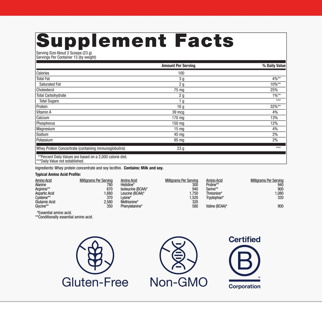 Metagenics BioPure Protein - Whey Protein Powder with Immunoglobulins - 16 g Protein - with Serine, L-Histidine & Magnesium - Non-GMO & Gluten-Free - 12.17 oz